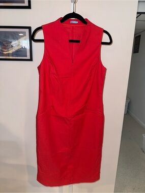 J. McLaughlin Red Sleeveless Midi Sheath Dress